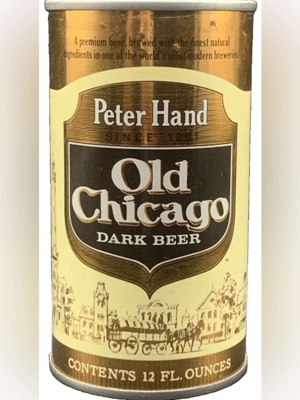 Vintage Beer Can Peter Hand Old Chicago Dark Beer Pull Tab Empty Steel Can